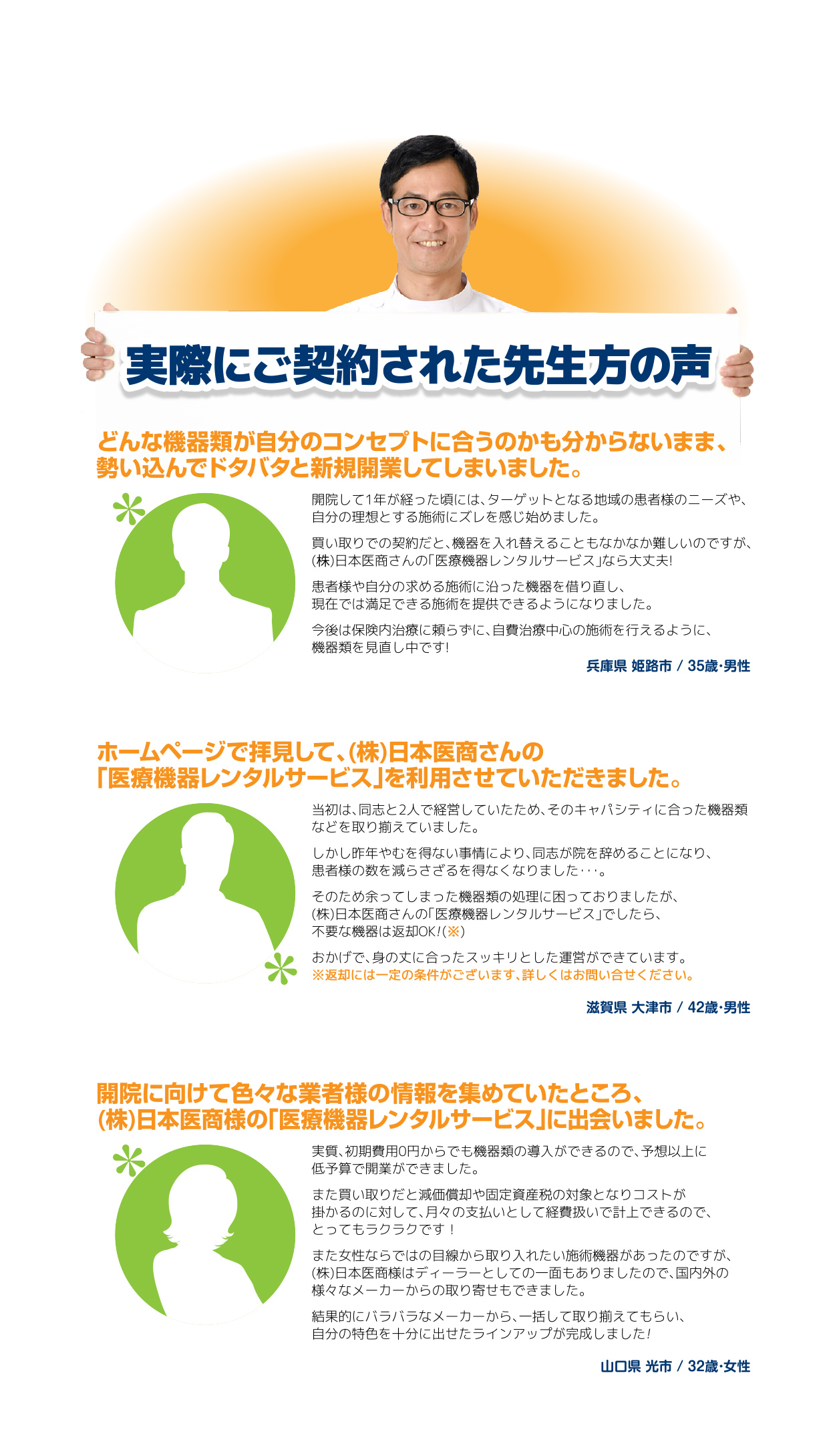 実際にご契約された先生方の声